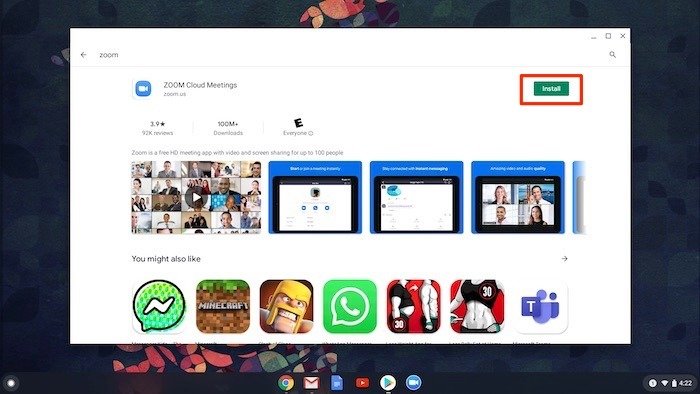 Используйте Zoom для установки видео на Chromebook