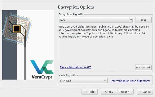 VeraCrypt Выберите шифрование