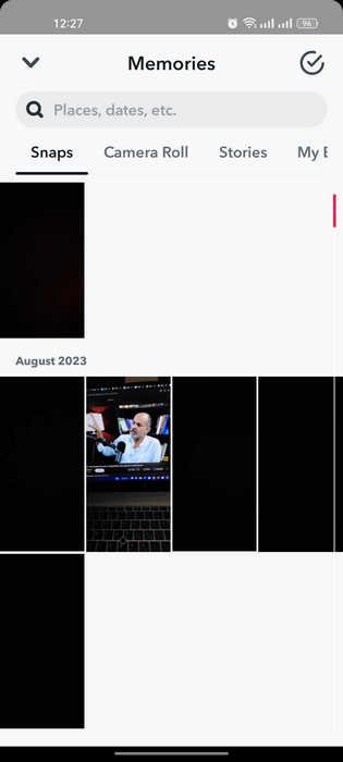 Просмотр сохраненных воспоминаний в Snapchat