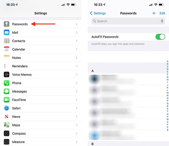 Просмотр сохраненных паролей Настройки связки ключей Приложение iOS