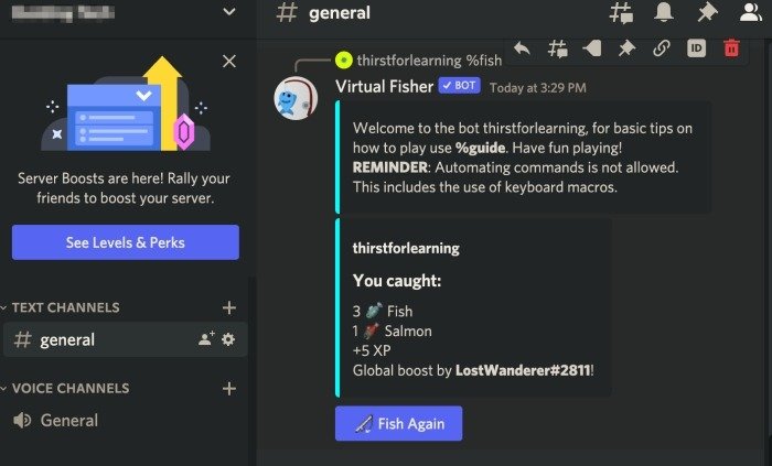 Виртуальный игровой бот Fisher Discord