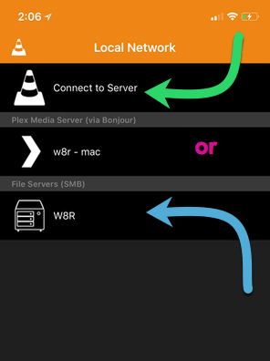 vlc-stream-video-to-ios-vlc-app-ios-server-selection-screen