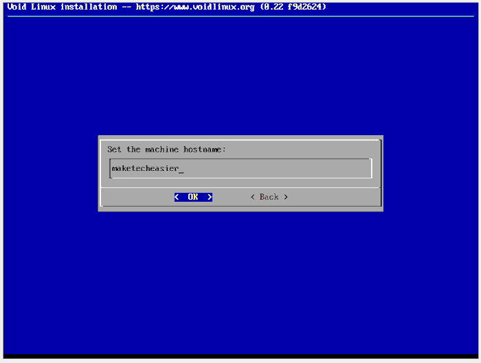 Имя хоста Voidlinux 12