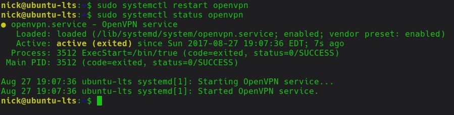 Служба OpenVPN работает