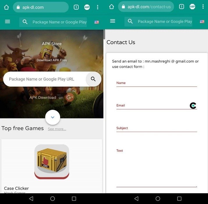 Вид интерфейса APK-DL на Android.