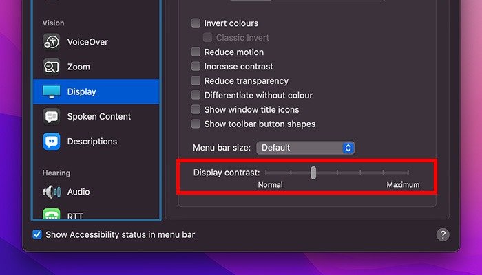 Что такое доступность контрастности дисплея Mac