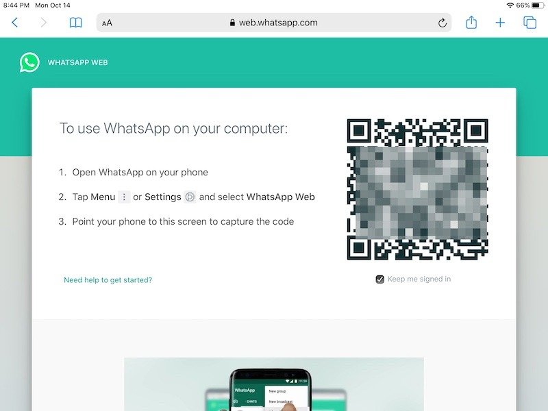 WhatsApp Ipad без джейлбрейка Qrcode