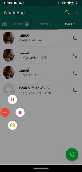 Запись WhatsApp Az Recorder Меню WhatsApp