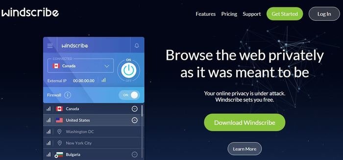 Где получить бесплатный VPN Windscribe