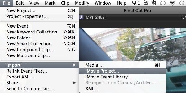 переход с imovie на Final Cut Pro: импорт файлов из iMovie