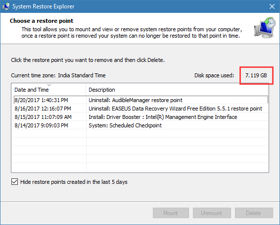 win-delete-system-restore-points-space-saving