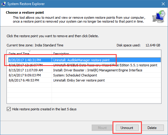 win-delete-system-restore-points-unmount-restore-point