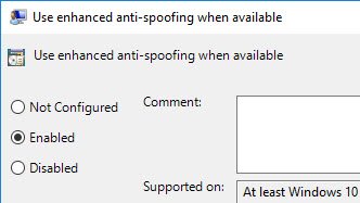 Win10-Enhanced-Anti-Spoofing-выбор включен