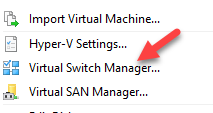 Win10 Hyper-V выбирает диспетчер виртуальных коммутаторов