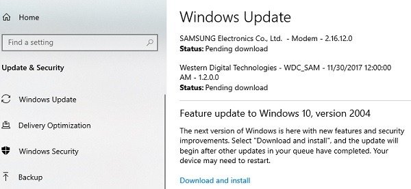 Функции Windows 10 исчезли при установке обновления за май 2020 года