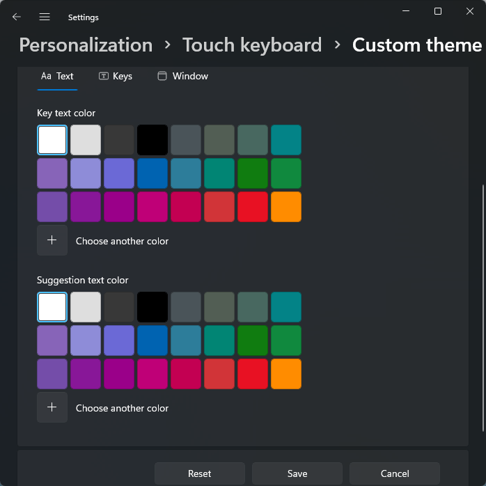 Персонализация сенсорной клавиатуры Windows 11. Пользовательские цвета темы сенсорной клавиатуры.