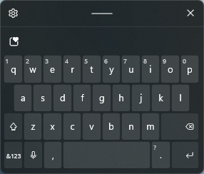 Сенсорная клавиатура Windows 11, малая раскладка 2