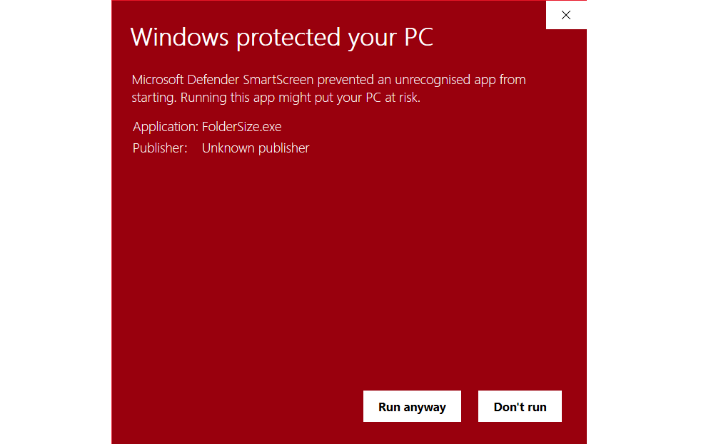 Предупреждение безопасности Защитника Windows