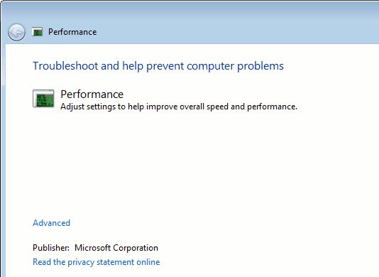 Windows-производительность-устранение неполадок-запуск