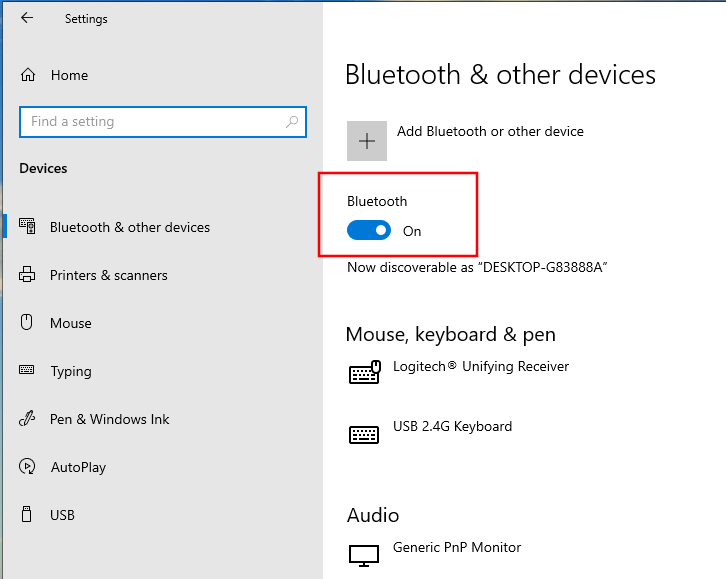 Настройки Windows Включить Bluetooth