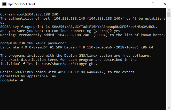 Windows-ssh-подключиться с паролем