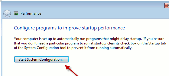 Конфигурация системы Windows-start