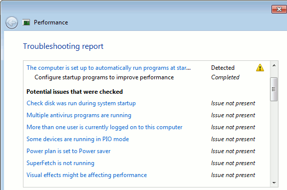 отчет об устранении неполадок Windows