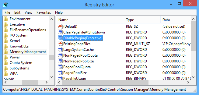 Windows-tweaking-myths-disablepagingexecutive