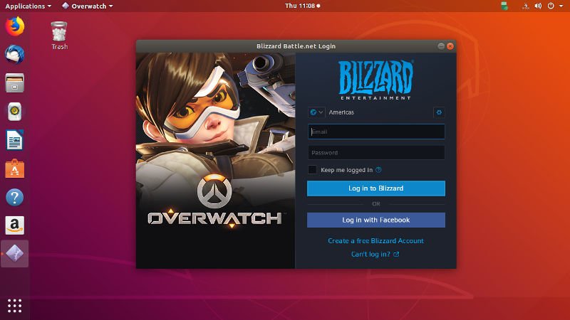 Overwatch установлен на Ubuntu с помощью Winepak