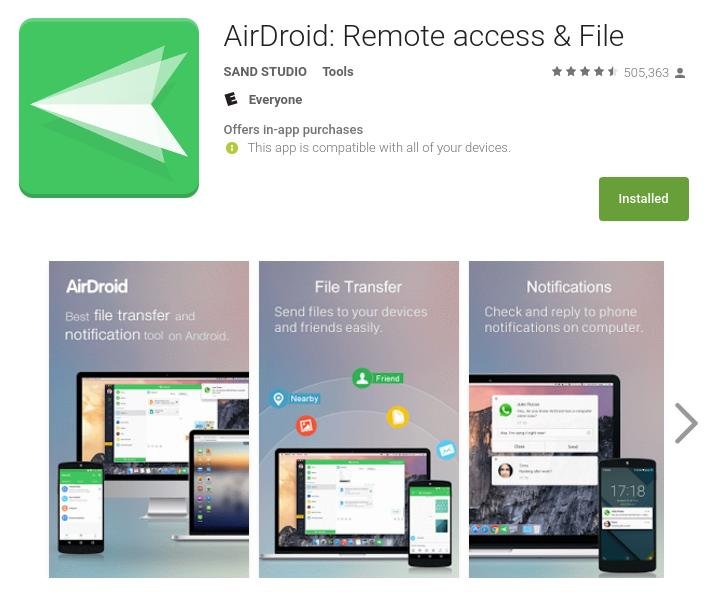 беспроводная передача-airdroid