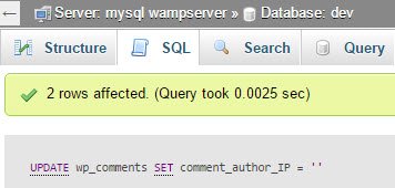 wp-remove-comment-ip-address-query-executed