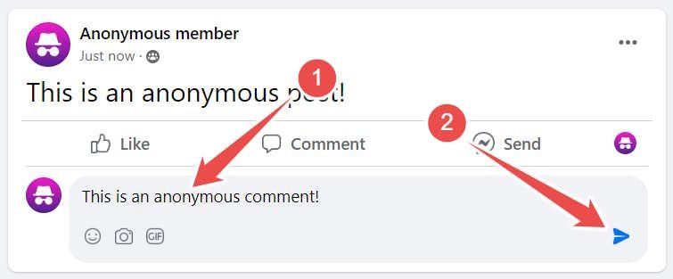 Написание анонимного комментария на сайте Facebook
