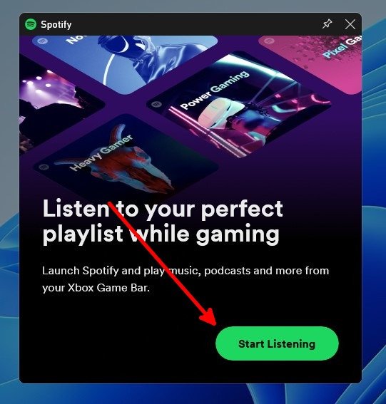 Игровая панель Xbox Spotify