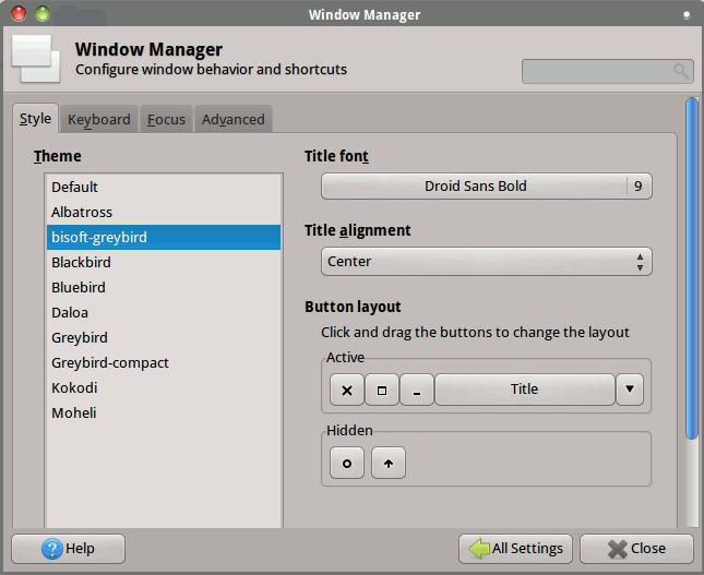 настройки xfce-window-manager