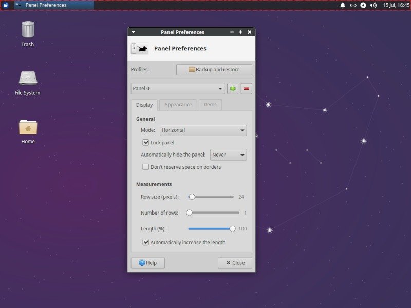 Настройка панели Xfce Xubuntu