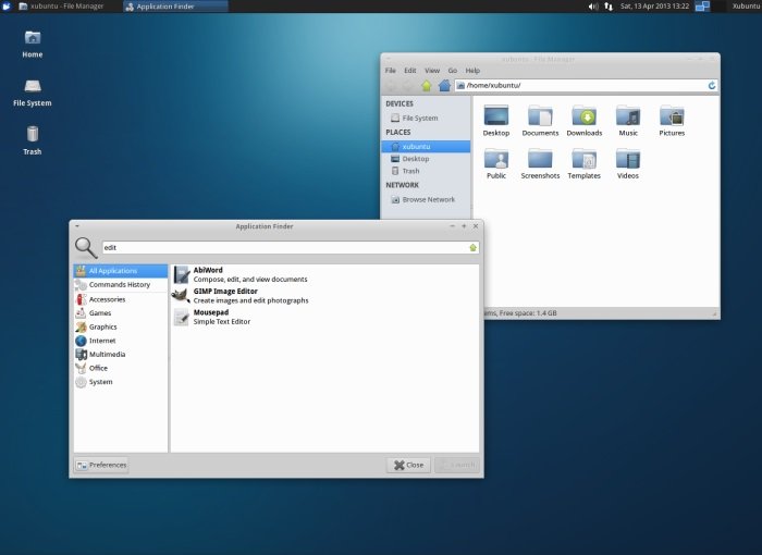 xubuntu-рабочий стол.