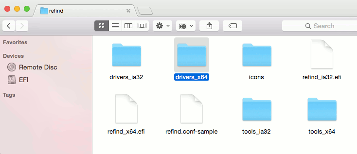 yosemite-refind-move-drivers-x64-папка