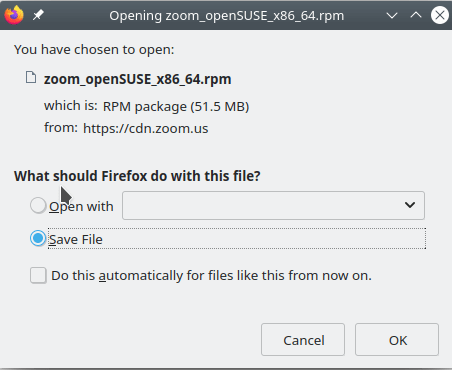 Zoom Opensuse Скачать Zoom Сохранить как