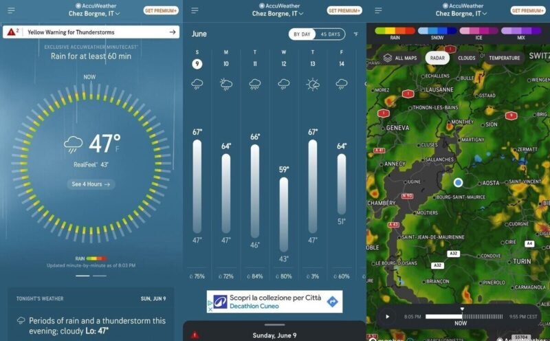 Приложение Accuweather для смартфона 1