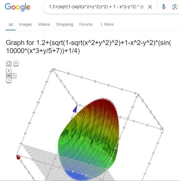 Создание 3D яйца в поиске Google.