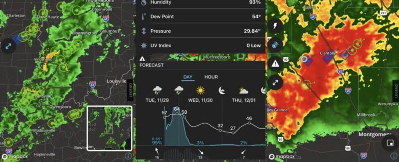 Приложение Stormradar для смартфонов