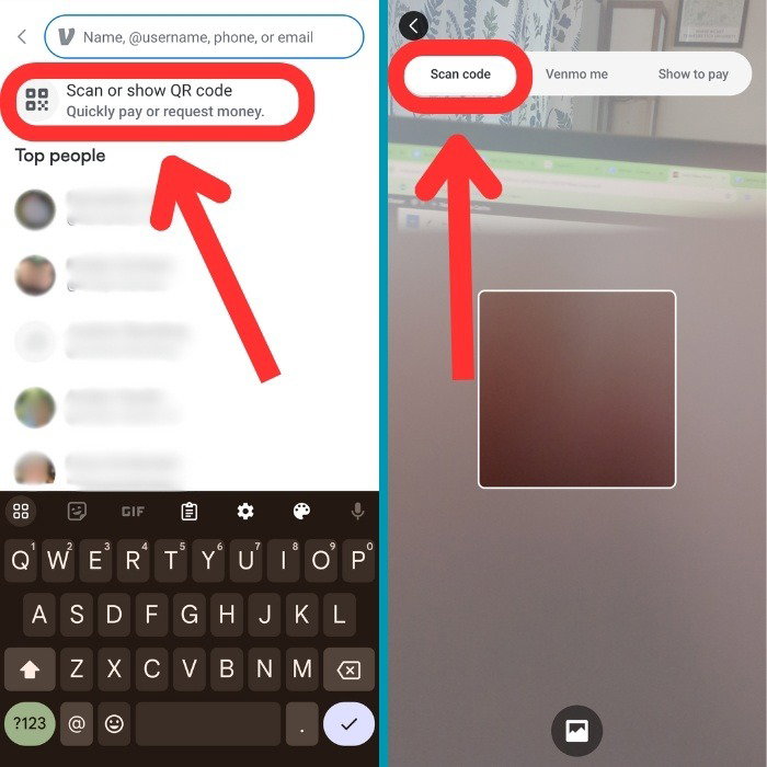 Venmo Qr-код сканирования кода