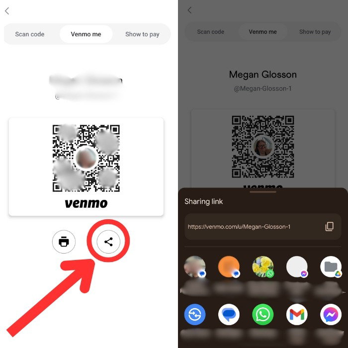 Ссылка для обмена QR-кодом Venmo