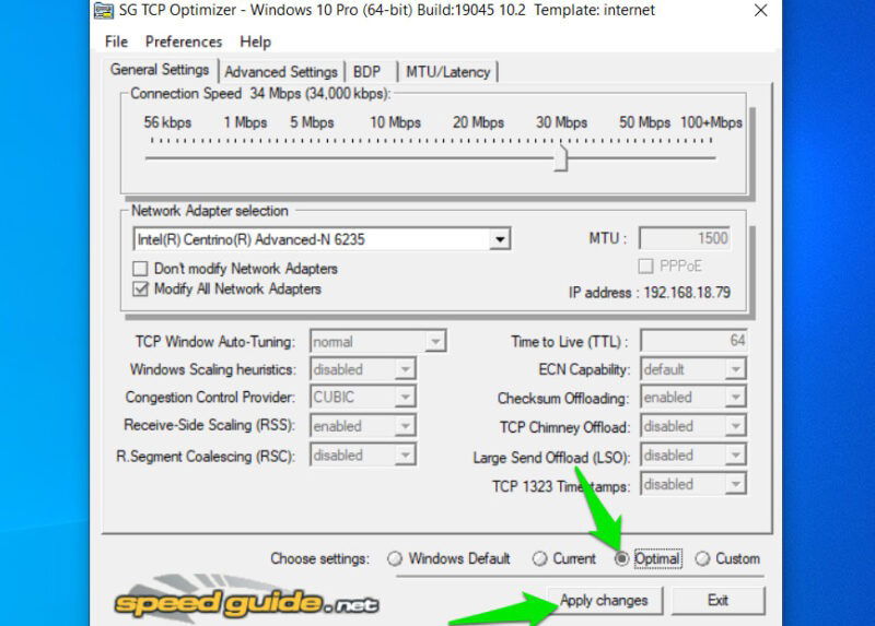 TCP Optimizer Fix Network