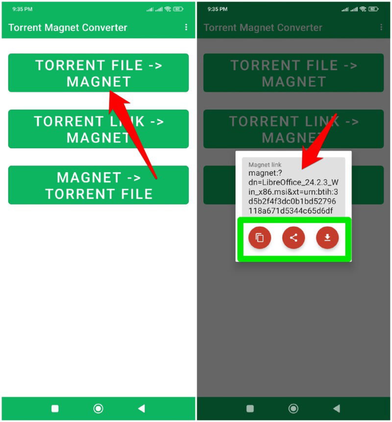 Приложение Torrent To Magnet для Android