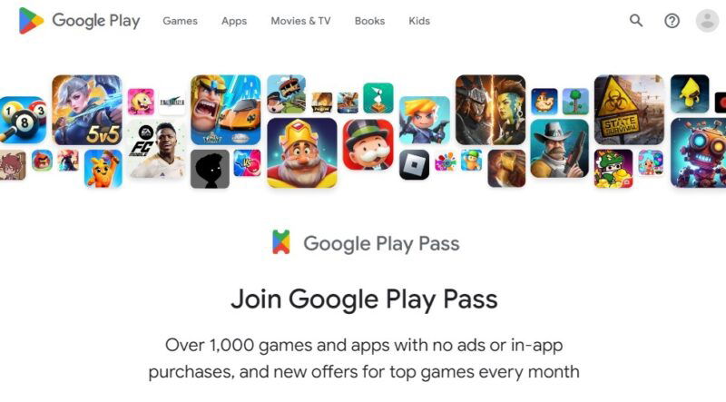 Преимущества членства в Google Play Pass.