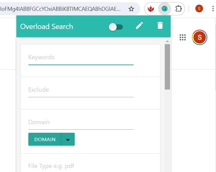 Overload Search, расширение для расширенной фильтрации поиска.