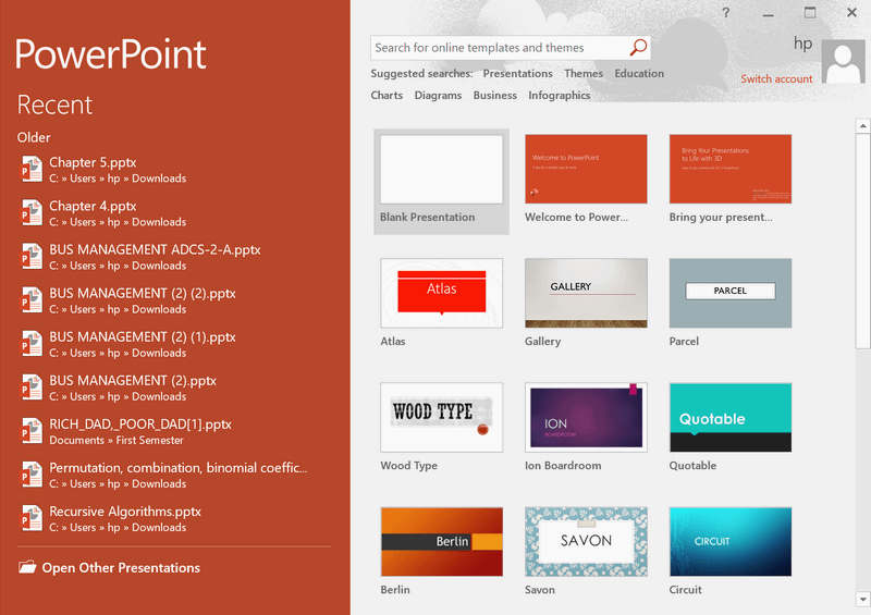 Шаблоны презентаций в Powerpoint