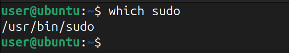 проверка пути sudo с помощью какой команды.