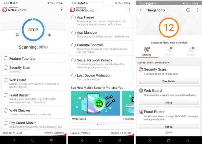 Мобильное приложение Trend Micro Premium Security установлено на Android.